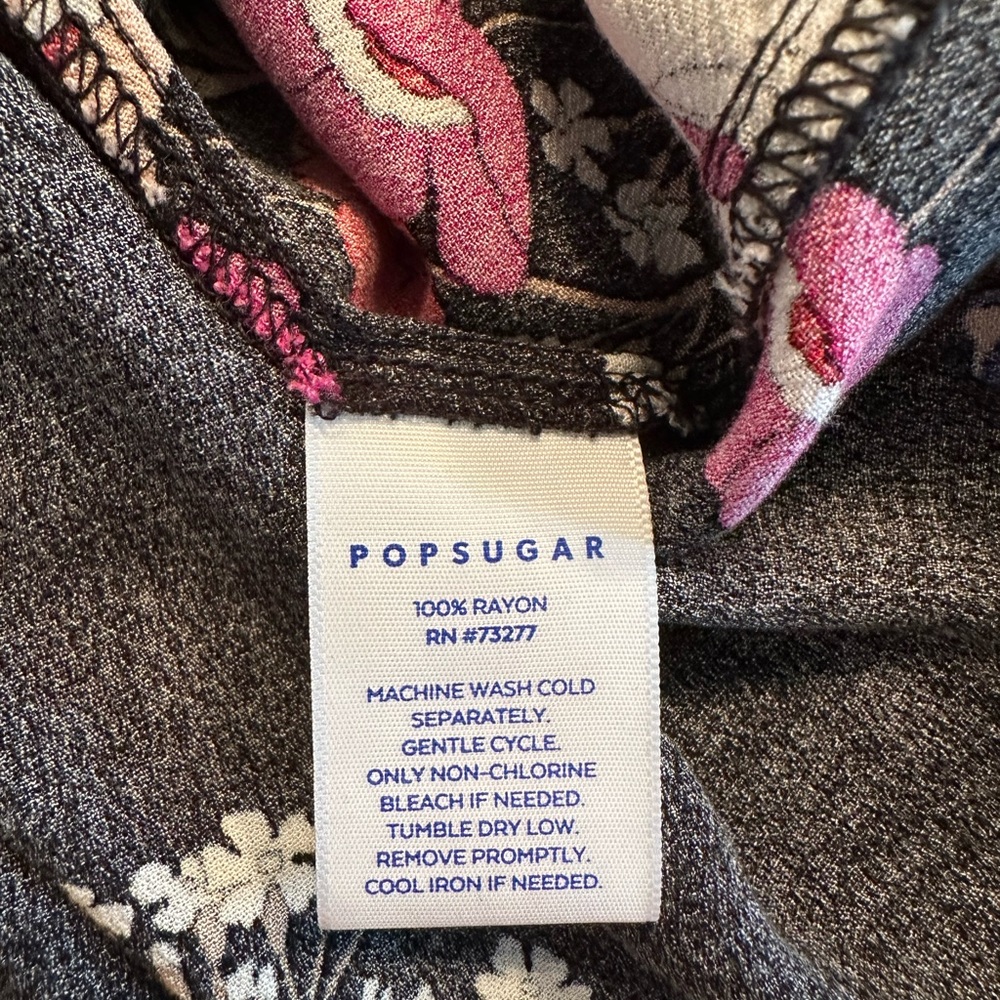 Popsugar black floral dress size L - Picture 2 of 11